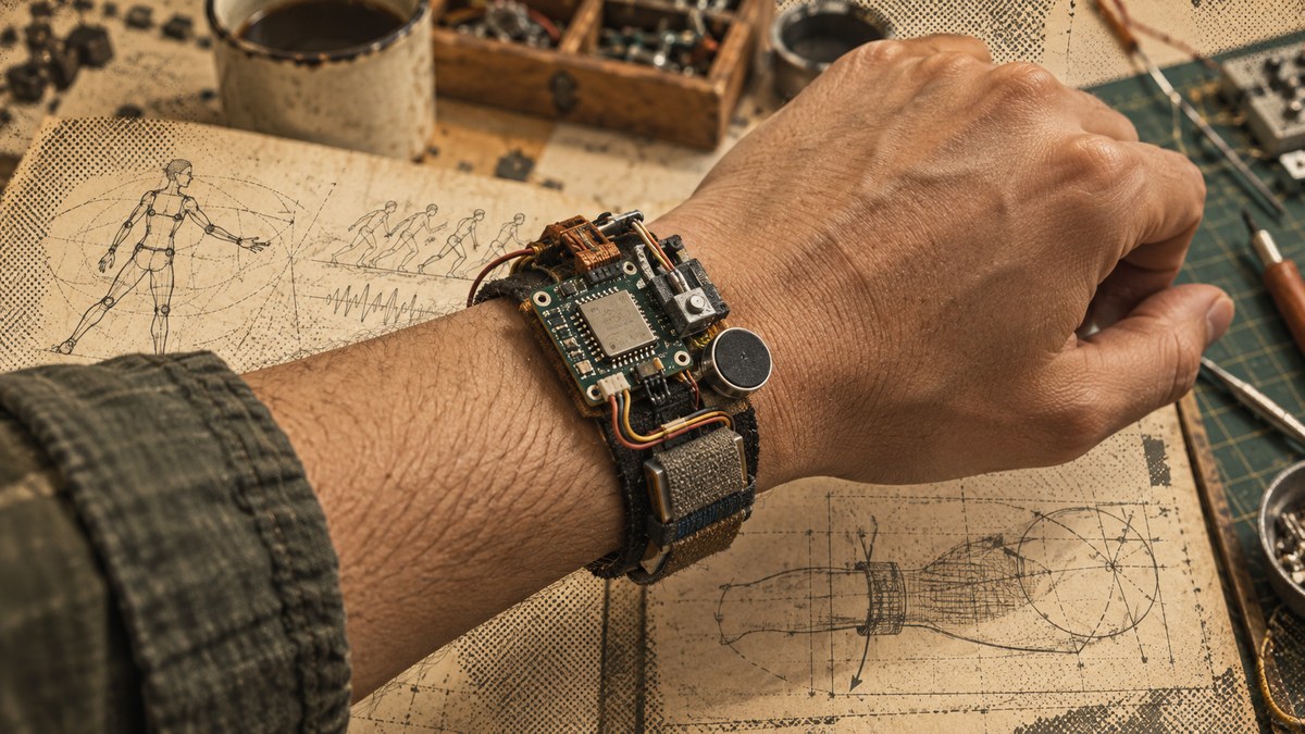 Experimental wrist-computer editorial artwork